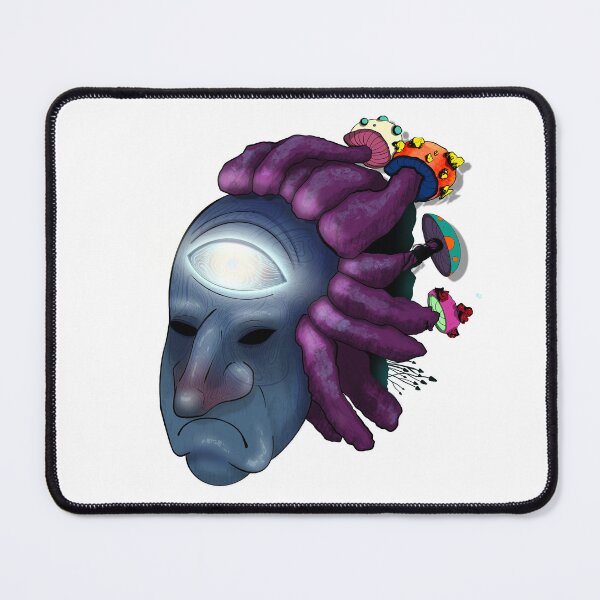 Item preview, Trippy mushroom man with glowing third eye designed and sold by Acethedragon.