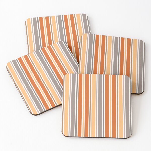 Item preview, Vintage Warm Orange and Grey Stripes Pattern designed and sold by patternsoup.