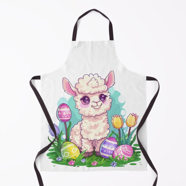 Item preview, Kawaii Easter Llama with Painted Easter Eggs designed and sold by KawaiiArtStyle.