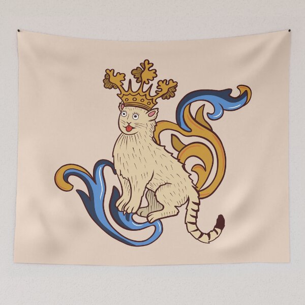 Item preview, Cute Medieval Cat with crown illustration designed and sold by MariOyama.