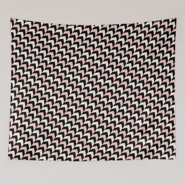Item preview, Pink Herringbone Chevron Black & White Diagonal Eternal Impressions designed and sold by Alchemy-A-La-G.