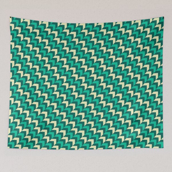 Item preview, Dual Green Herringbone Chevron Yellow Diagonal Eternal Impressions designed and sold by Alchemy-A-La-G.