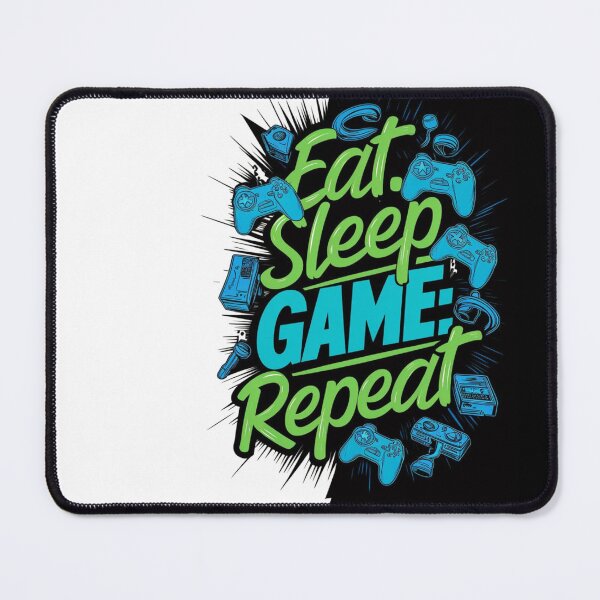 Item preview, Gamer Lifestyle Illustration - Eat. Sleep. Game. Repeat. designed and sold by DesigntshirtWB.