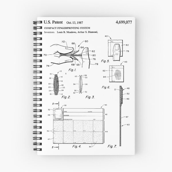 Item preview, Compact Fingerprinting System Patent Art White Background designed and sold by Peek-Designs.