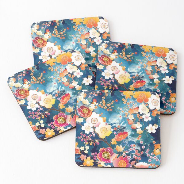 Item preview, Japanese flowers inspired pattern designed and sold by CulturalVibes.