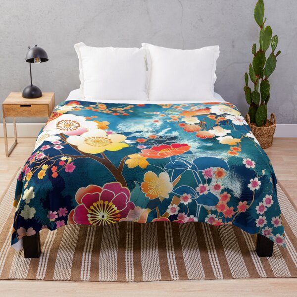 Item preview, Japanese flowers inspired pattern designed and sold by CulturalVibes.