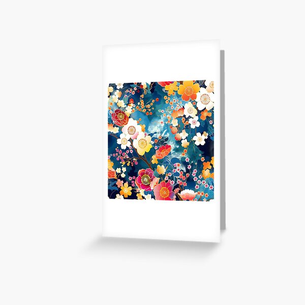 Item preview, Japanese flowers inspired pattern designed and sold by CulturalVibes.