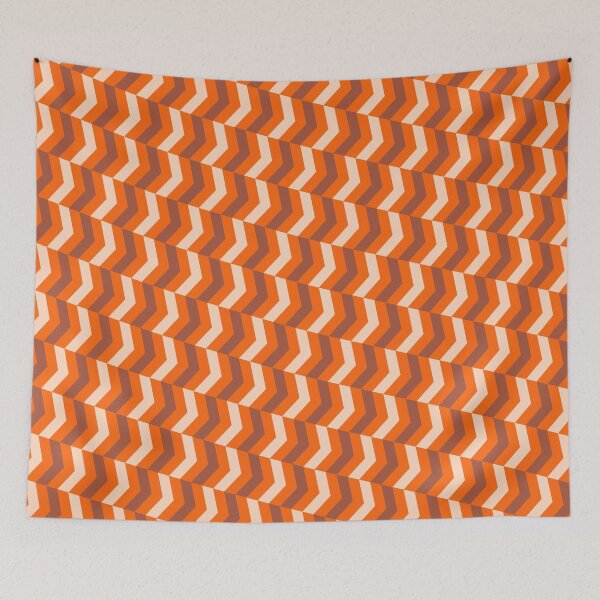 Item preview, Orange Tricolor Diagonal Herringbone Arrow Chevron Eternal Impressions designed and sold by Alchemy-A-La-G.