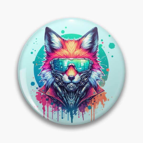 Item preview, Cyberpunk Fox Watercolor designed and sold by FoxSplatter.