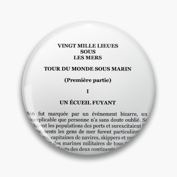 Item preview, First page of Jules Verne's book Vingt mille lieues sous les mers designed and sold by LunaMothDesigns.