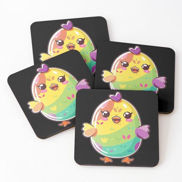Item preview, Kawaii Rainbow Easter Egger Chicken  designed and sold by KawaiiArtStyle.