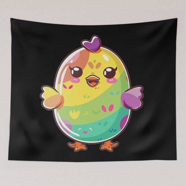 Item preview, Kawaii Rainbow Easter Egger Chicken  designed and sold by KawaiiArtStyle.