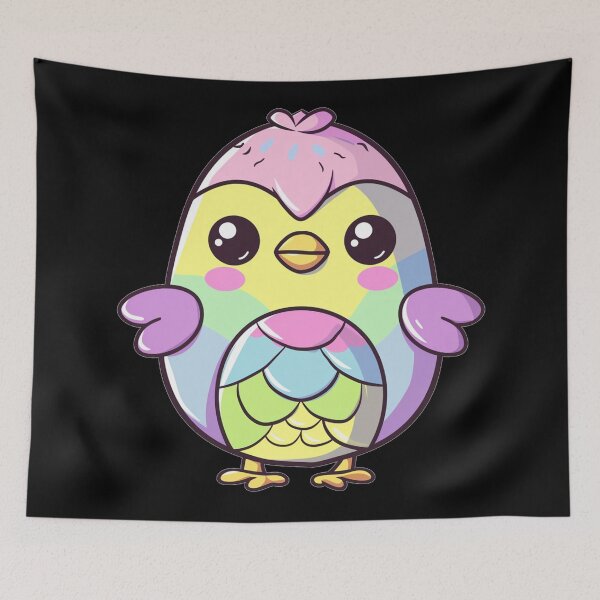 Item preview, Kawaii Rainbow Easter Egger Chicken  designed and sold by KawaiiArtStyle.