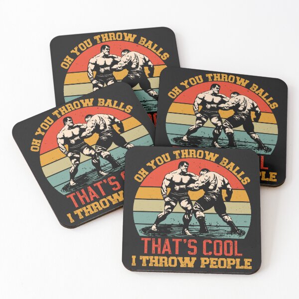 Item preview, Oh You Throw Balls That's Cool I Throw People Funny Wrestling designed and sold by WildPalette-Art.