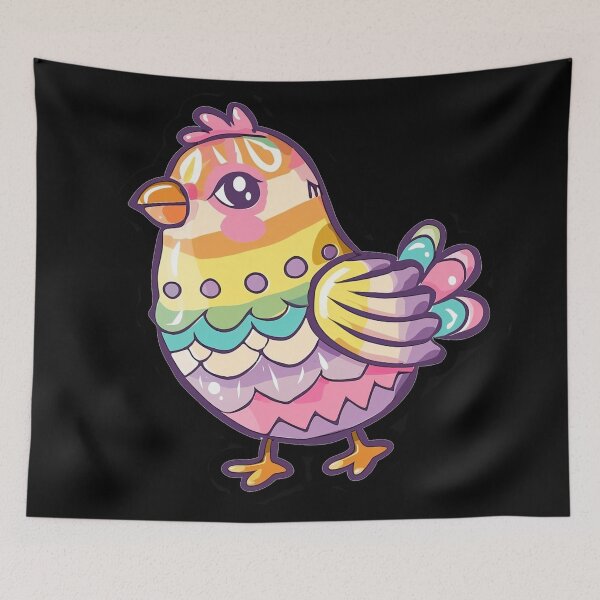 Item preview, Kawaii Rainbow Easter Egger Chicken  designed and sold by KawaiiArtStyle.
