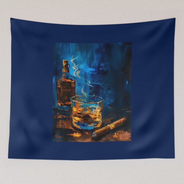 Item preview, Smoky Elixir- A Cubist Exploration of Cigar and Whiskey Harmony in Artistic Splendor designed and sold by OlfactoART Studio.