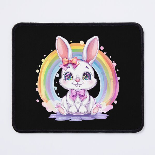 Item preview, Kawaii Easter Bunny with Rainbow designed and sold by KawaiiArtStyle.