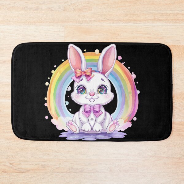 Item preview, Kawaii Easter Bunny with Rainbow designed and sold by KawaiiArtStyle.