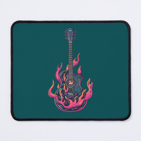 Item preview, Flaming Acoustic Guitar designed and sold by -DEEWOLF-.