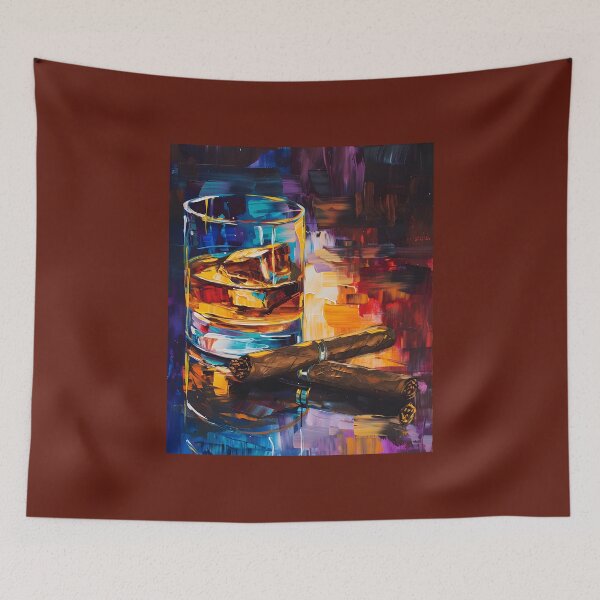 Item preview, Vibrant Palette- A Fusion of Cubist, Fauvist, and Impressionist Hues in Whiskey and Cigar designed and sold by OlfactoART Studio.