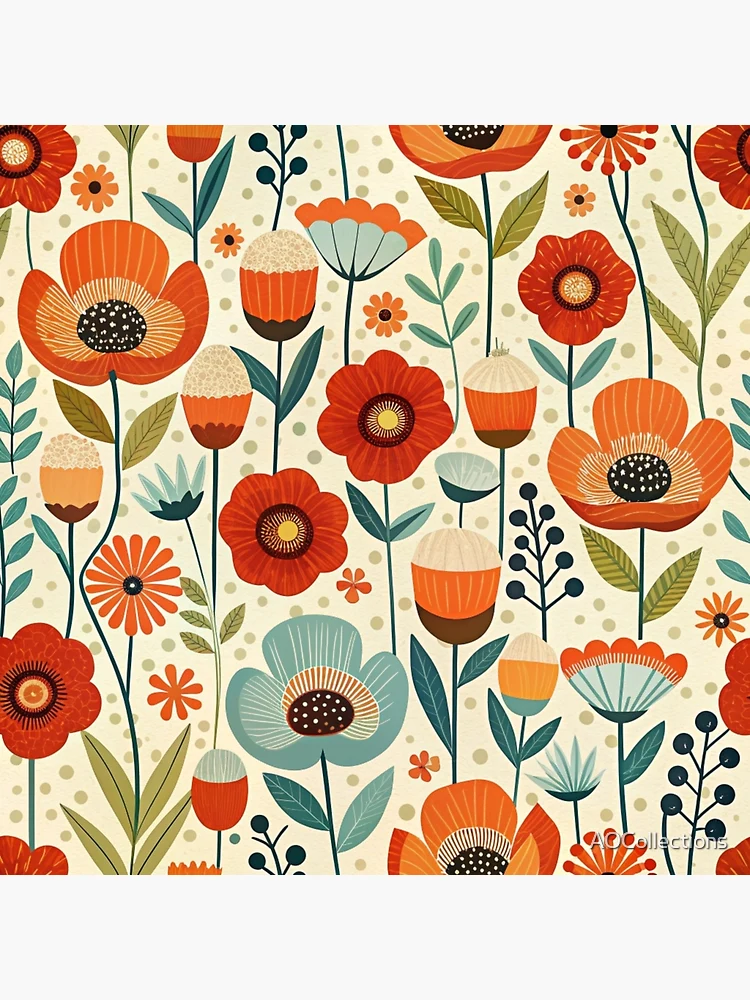 Thumbnail 3 of 3, Poster, Pattern Spring Poppy Garden designed and sold by AOCollections.