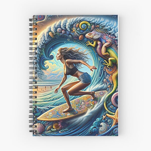 Item preview, Surfer Girl Iguana Wave designed and sold by bunnyboiler.