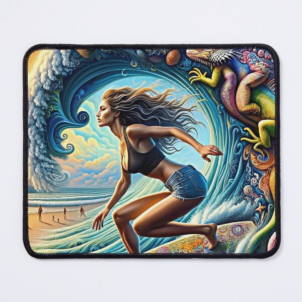 Item preview, Surfer Girl Iguana Wave designed and sold by bunnyboiler.