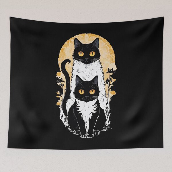 Item preview, BLACK CAT WHITE CAT CUTE KITTEN designed and sold by digitalartlb.