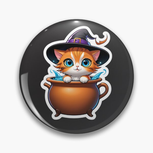 Artikelvorschau, Cute Kitty Cat Witch In A Pot entworfen und verkauft von TheArtOfPat.