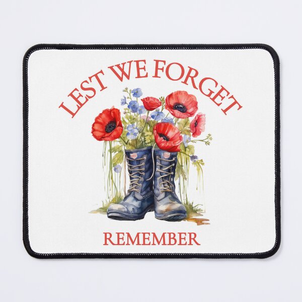 Item preview, Rememberance Day, Memorial Day Design, Watercolor Military boots, Red Poppies, Lest We Forget designed and sold by MerchSearchCO.