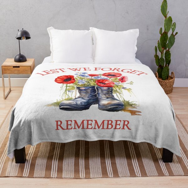 Item preview, Rememberance Day, Memorial Day Design, Watercolor Military boots, Red Poppies, Lest We Forget designed and sold by MerchSearchCO.
