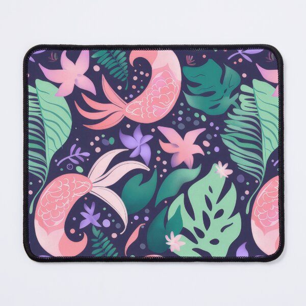 Item preview, Cute mermaid inspired pattern in pink, green & dark blue designed and sold by PrettyPinkSkies.