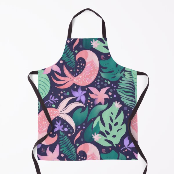 Item preview, Cute mermaid inspired pattern in pink, green & dark blue designed and sold by PrettyPinkSkies.