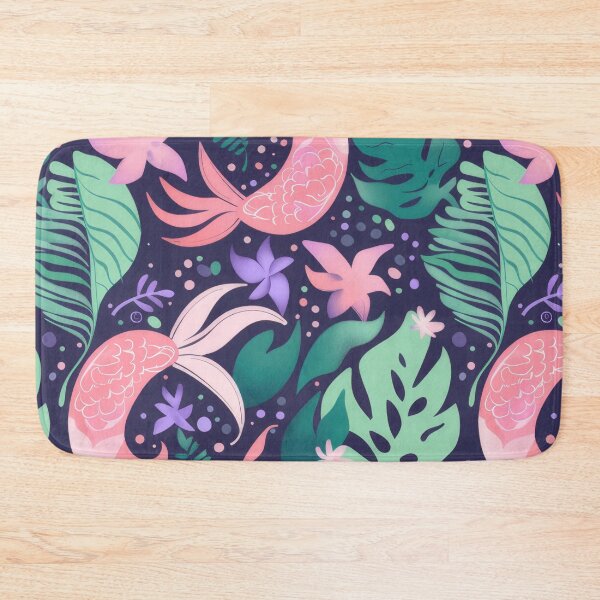 Item preview, Cute mermaid inspired pattern in pink, green & dark blue designed and sold by PrettyPinkSkies.