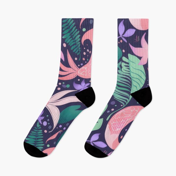 Item preview, Cute mermaid inspired pattern in pink, green & dark blue designed and sold by PrettyPinkSkies.