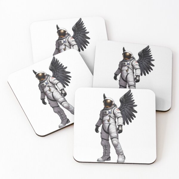 Item preview, Astronaut with black angel wings designed and sold by JohnChocolate.