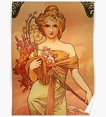 Alphonse Mucha - Blumenstrauß Poster