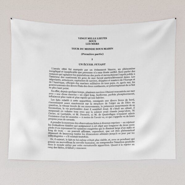 Item preview, First page of Jules Verne's book Vingt mille lieues sous les mers designed and sold by LunaMothDesigns.
