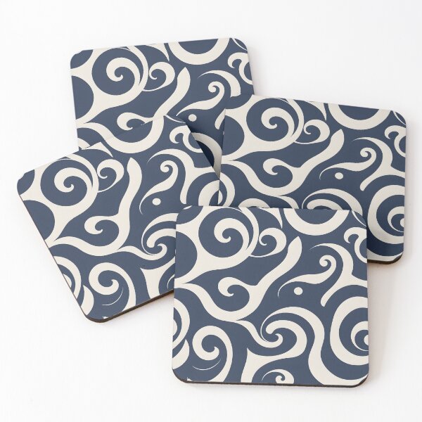 Item preview, Mid-century modern,  Fluid Shapes, Navy Blue, Not Today Satan designed and sold by Prints and Lifestyle.