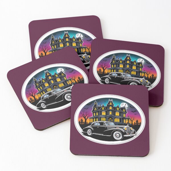 Item preview, Vintage Classic Car With A Haunted House designed and sold by TheArtOfPat.
