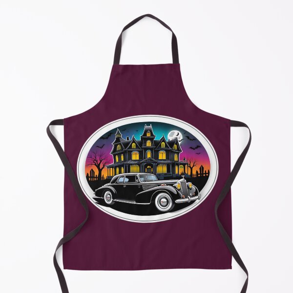 Item preview, Vintage Classic Car With A Haunted House designed and sold by TheArtOfPat.