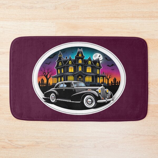 Item preview, Vintage Classic Car With A Haunted House designed and sold by TheArtOfPat.