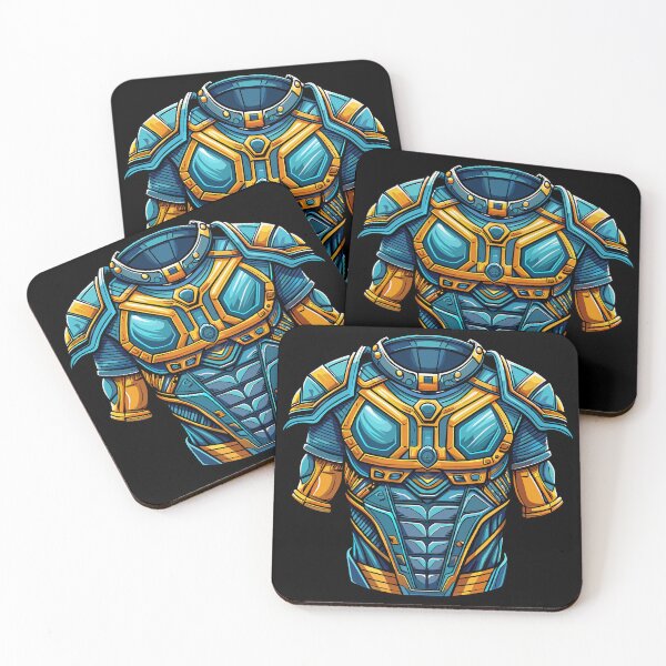 Item preview, Turquoise Vanguard: Gilded Guardian,Modern Armor illustration designed and sold by AgarutanPrint.
