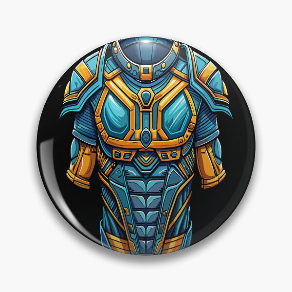 Item preview, Turquoise Vanguard: Gilded Guardian,Modern Armor illustration designed and sold by AgarutanPrint.