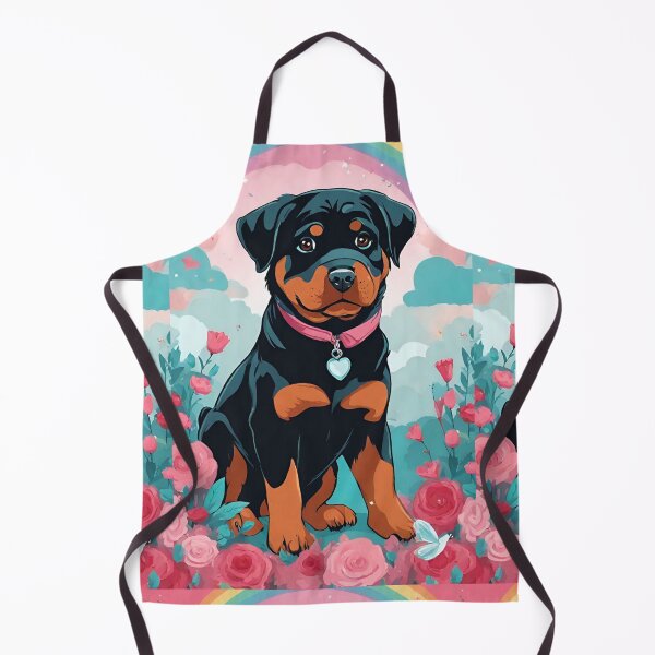 Item preview, Cute Rottweiler Portrait, Sweet Puppy Rottweiler, Pink and Teal, Rainbow designed and sold by 40magic.