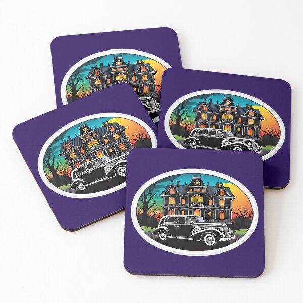 Item preview, Vintage Classic Car With A Haunted House designed and sold by TheArtOfPat.