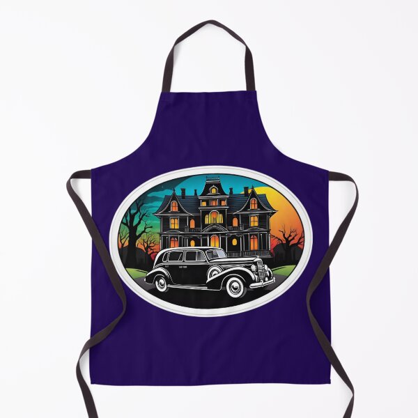 Item preview, Vintage Classic Car With A Haunted House designed and sold by TheArtOfPat.