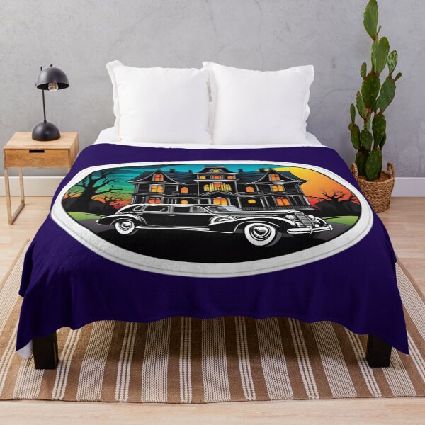 Item preview, Vintage Classic Car With A Haunted House designed and sold by TheArtOfPat.