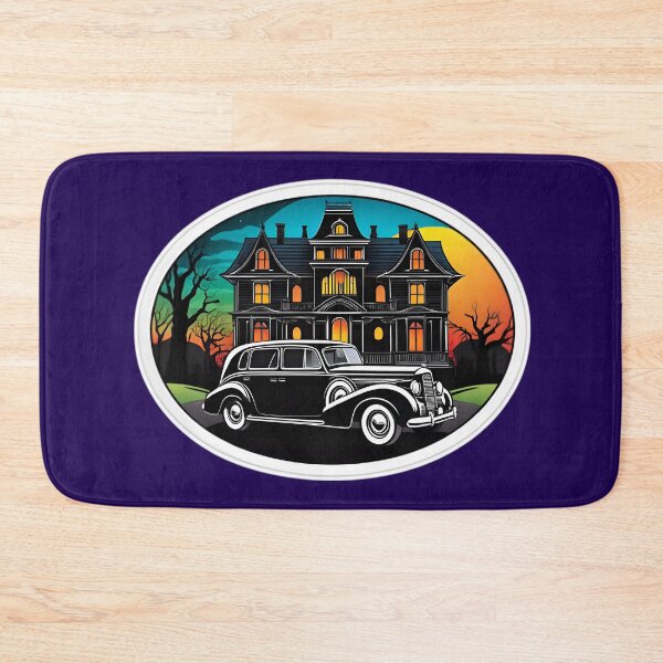 Item preview, Vintage Classic Car With A Haunted House designed and sold by TheArtOfPat.