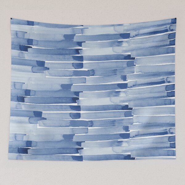 Item preview, Blue Navy Robin Egg Watercolor Paint Strokes Background Design Pattern designed and sold by Sarcastic Narwhal.